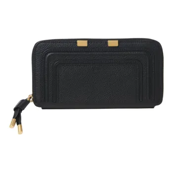 Chloe Marcie Grained Calfskin Wallet Women's Black