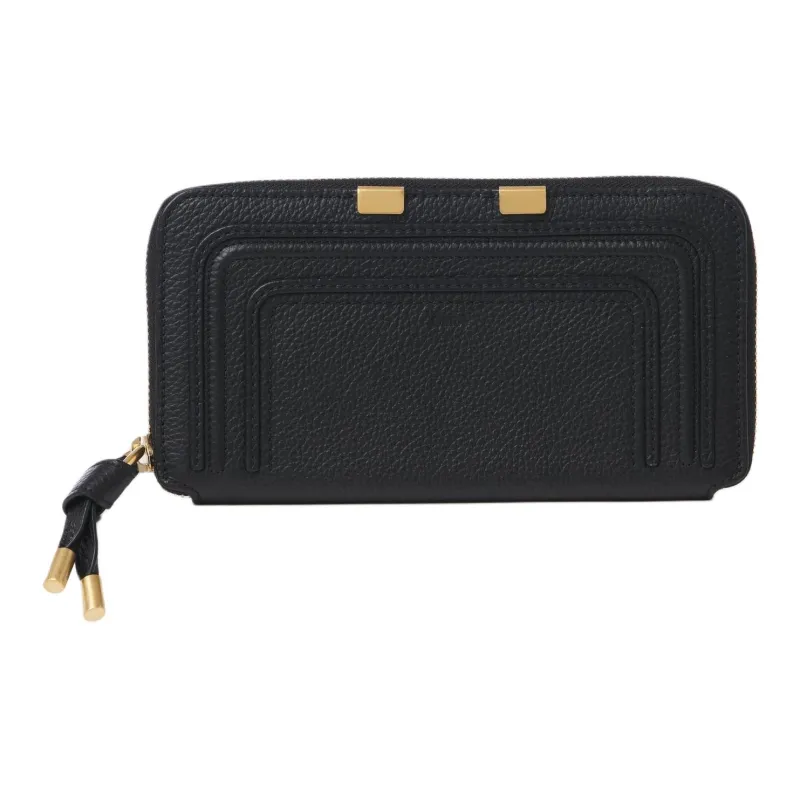 Chloe Marcie Grained Calfskin Wallet Women's Black-0
