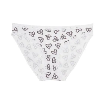 Victoria's Secret THE LACIE Underpants Women's 1 Pack White Base Heart Rose Print