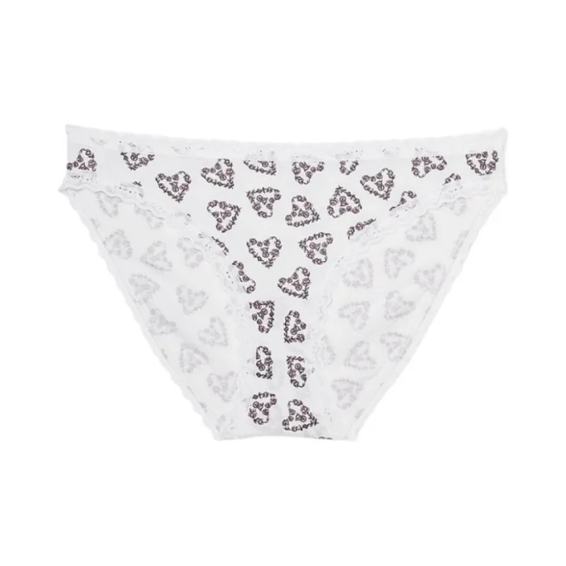 Victoria's Secret THE LACIE Underpants Women's 1 Pack White Base Heart Rose Print-0