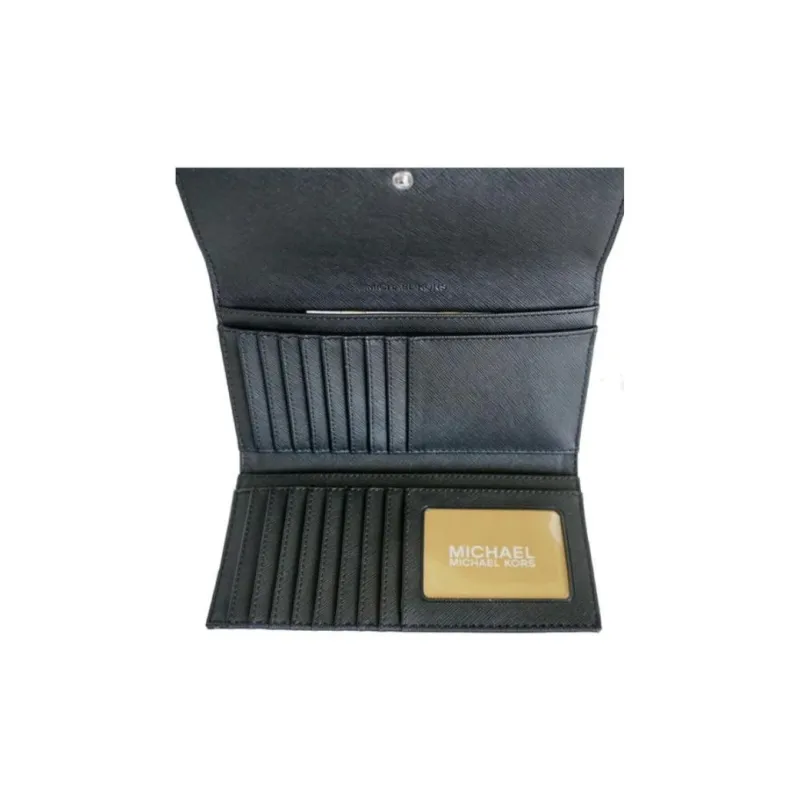 MICHAEL KORS Jet Set Leather Wallet Tubas Women's Black-2