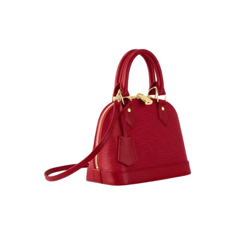 LOUIS VUITTON Alma BB Epi Grain Leather Dome Bag, Portable Crossbody Bag, Shoulder Bag Women's Red-1