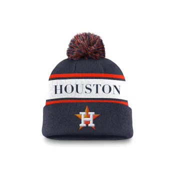 Nike Houston Astros Team Stripe Peak Men's Nike Mlb Cuffed Pom Beanie