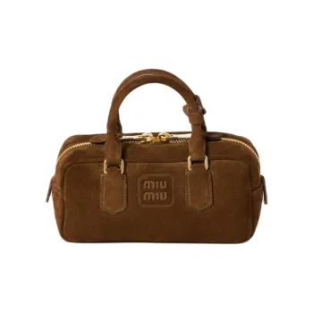 MIU MIU Arcadie Series Suede Leather Shoulder Bag Crossbody Bag Handbag Women's Cocoa Brown