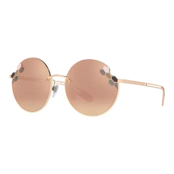 BVLGARI Metal Round Sunglasses Unisex Pink Gold