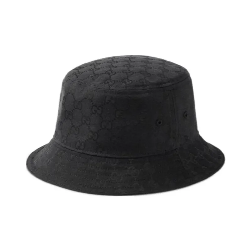 GUCCI Canvas Bucket Hats Unisex Black-2