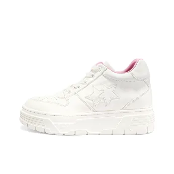 IiJin Cushioning Lightweight Height Increasing Low Top Skateboard Shoes Women's Beige