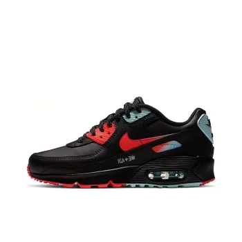 Nike Air Max 90 Black Bright Crimson Glacier Ice GS