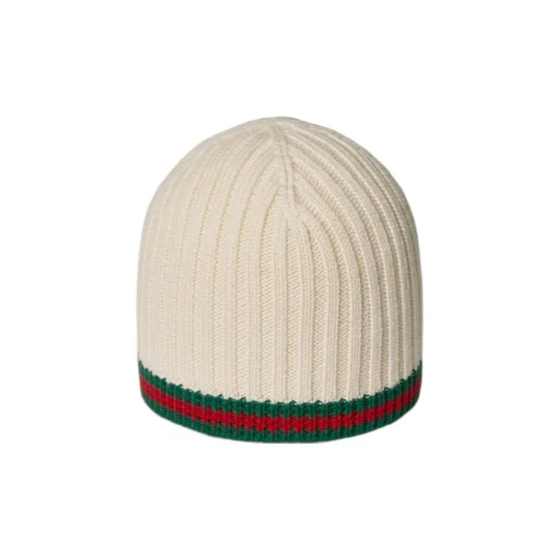 GUCCI Web-Stripe Ribbed-Knit Beanie-0