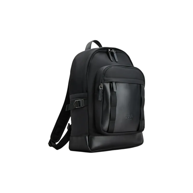 TOD'S Fabric With Leather Backpack Medium Size Men's Black-1