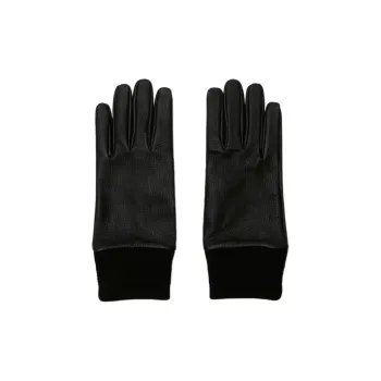 Burberry Ribbed trim Leather Gloves