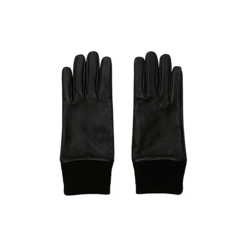 Burberry Ribbed trim Leather Gloves-0