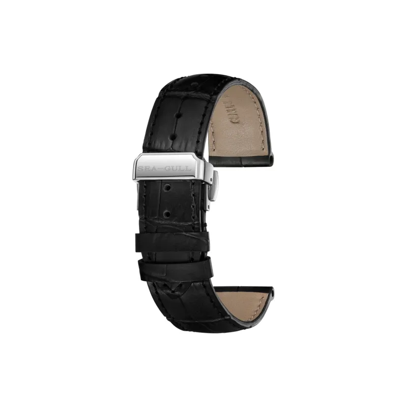 Sea Gull Superhuman Collection Automatic Mechanical Movement Genuine Leather Strap Watch Men's Watches White Dial-14