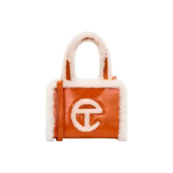 UGG Telfar Collaboration Patent Leather Tote Bag Shopping Bag Handbag Shoulder Bag Small Size Unisex Spicy Pumpkin