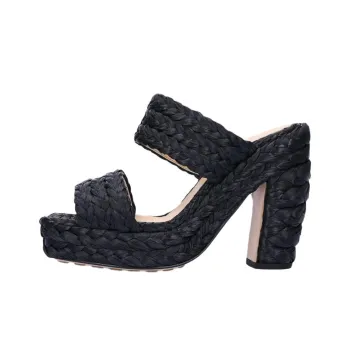 Bottega Veneta Woven Slip On Heeled Sandals Women's