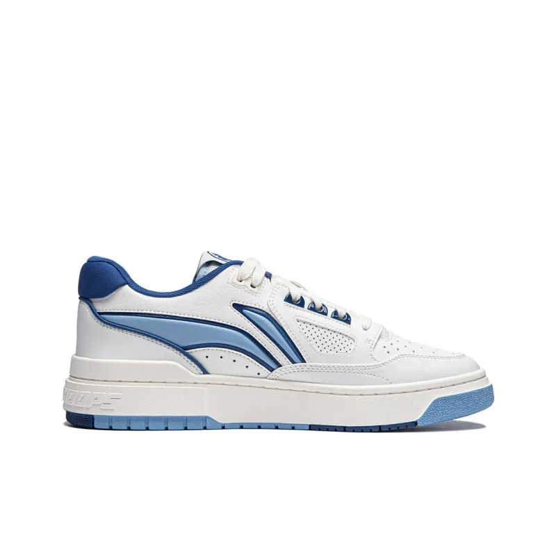 LiNing Rookie Slip-Resistant Cushioning Lightweight Breathable Low-Top Skateboard Shoes Unisex White Blue-1