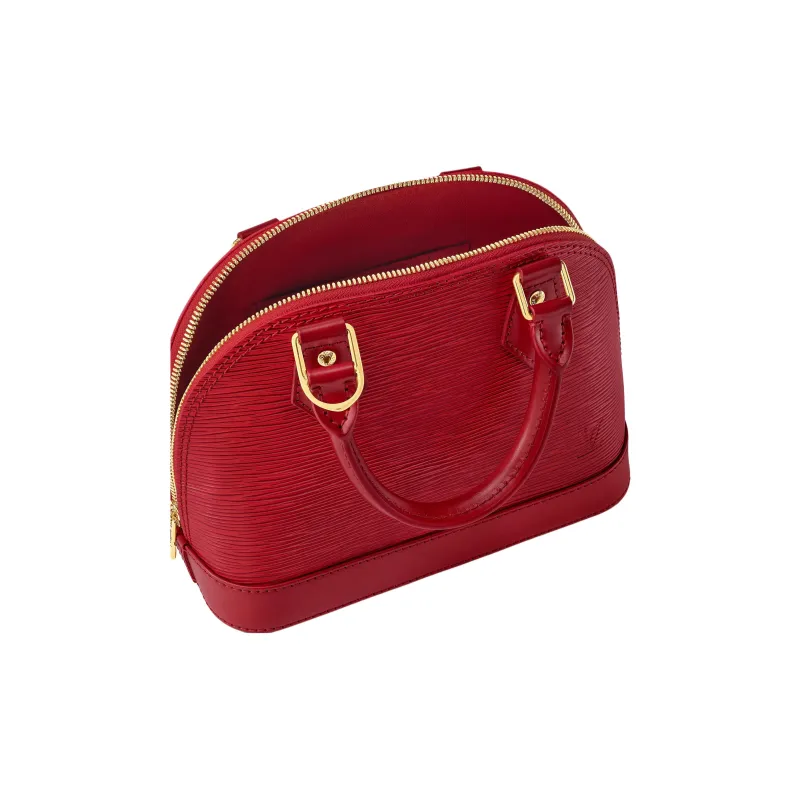 LOUIS VUITTON Alma BB Epi Grain Leather Dome Bag, Portable Crossbody Bag, Shoulder Bag Women's Red-4