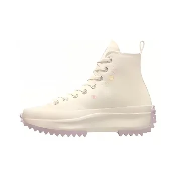 Converse Run Star Hike Platform Slip-Resistant High-Top Canvas Shoes Unisex White Purple