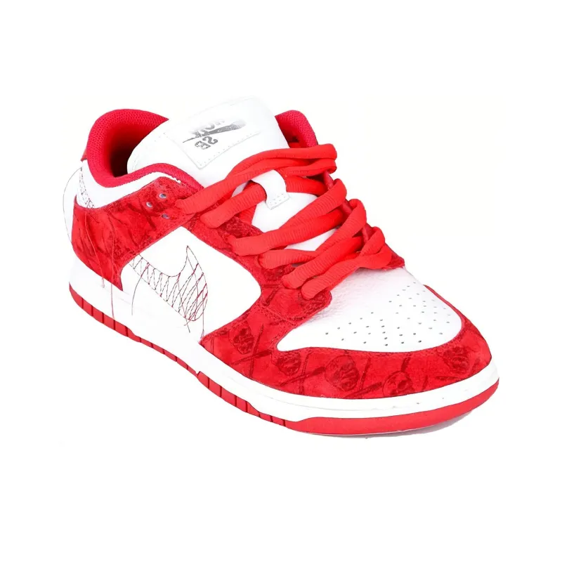 THE SHOE SURGEON x Nike Slip-Resistant Low-Top Casual Shoes Men's Red White-1