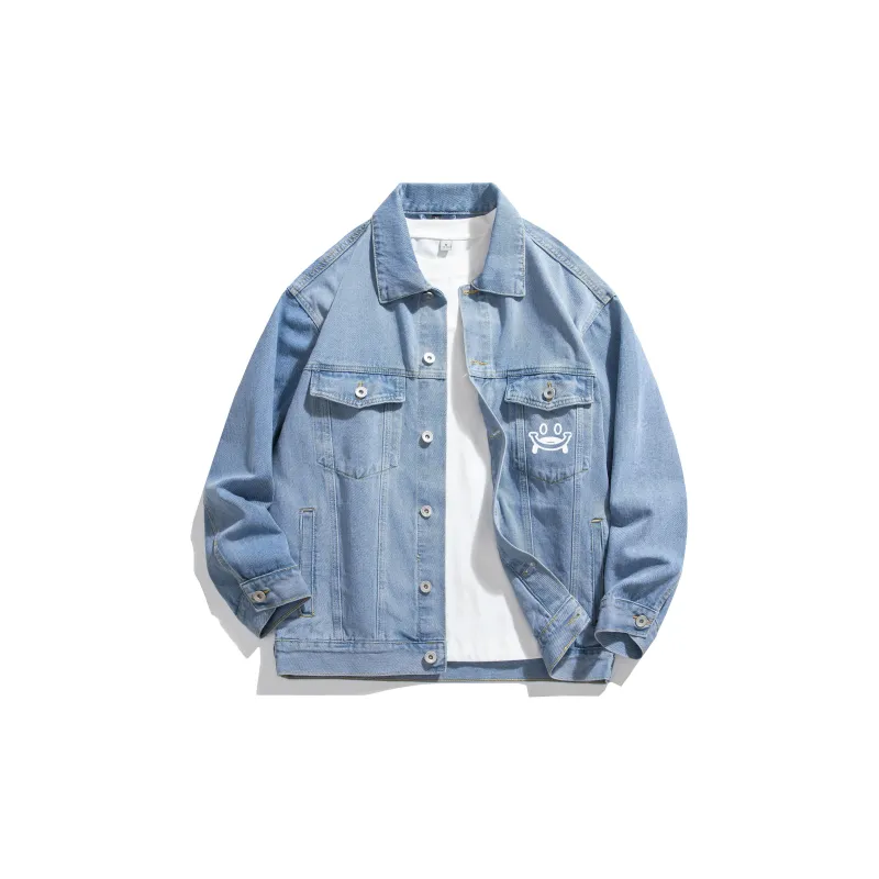 BENGEN Autumn Denim Jackets Men's Blue-1