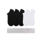 5 Pack[No-Show Socks Black 3-No-Show Socks White 2][Footback Mesh]