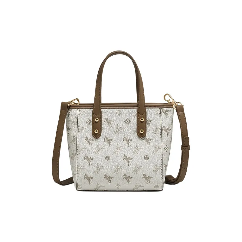 Marino Orlandi Synthetic Leather Shoulder Bag, Crossbody Bag, Handbag Trumpets Women's Beige & Coffee-3