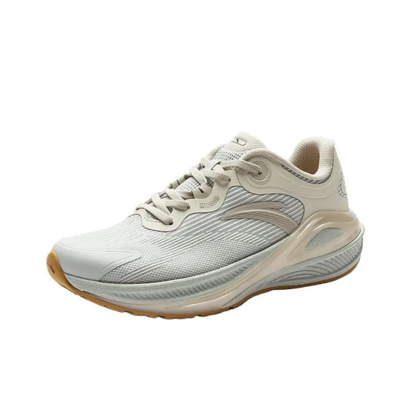 CHAOJIANTA Cushioning Slip Resistant Low Top Running Shoes Women's Gray Beige-1