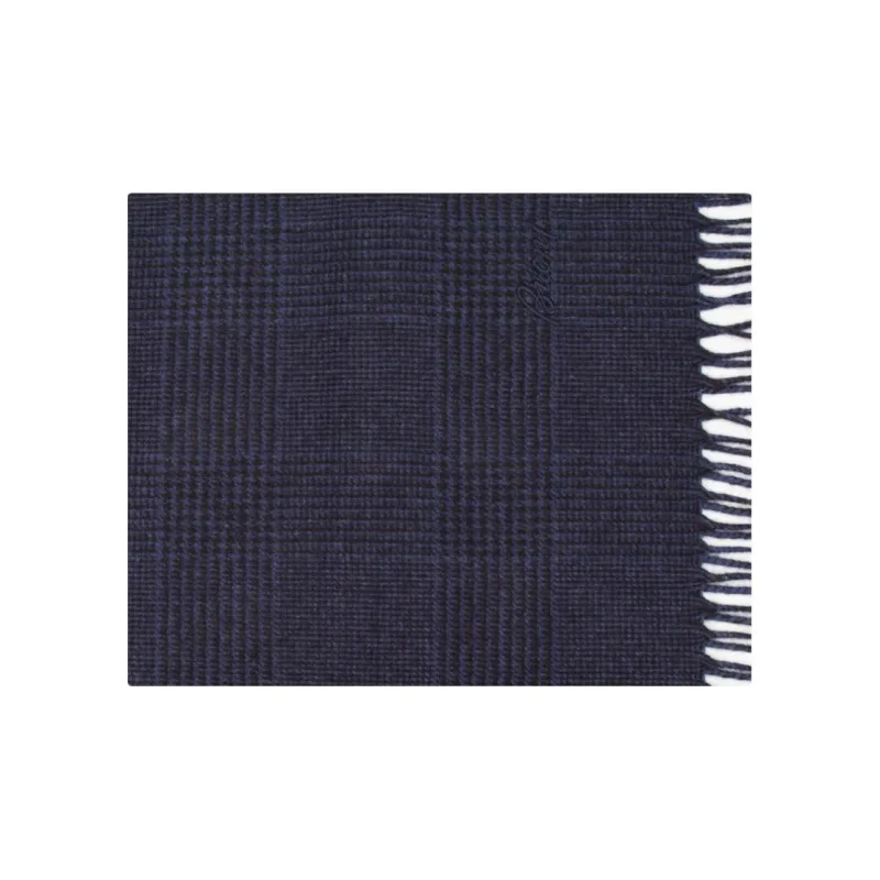 BRIONI Silk Cashmere Knit Scarves Men's Blue-2