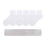 5 Pack (Short White 5) (Foot Back Mesh)