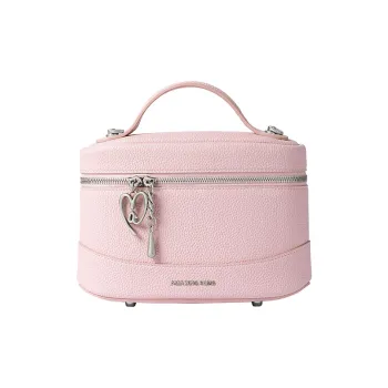 AMAZING SONG Cow Leather Shoulder Bag Women's Plum Black/Milkshake White/Gardenia Yellow/Peach Pink
