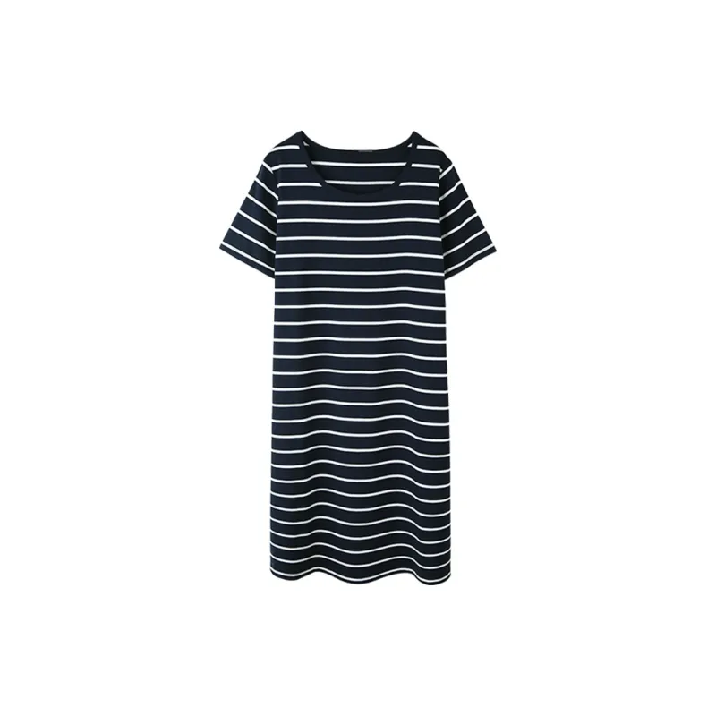 H YXIANG Nightgown Women's Navy Blue-0