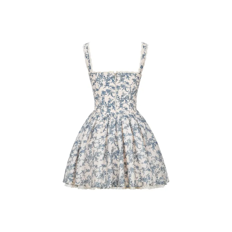 HOUSE OF CB BRIGITTE Slip Dress Women's Porcelain Print-10