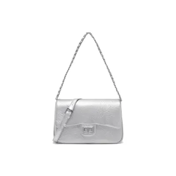 BELLE Artificial Leather Small Square Bag Shoulder Bag Baguette Bag Crossbody Bag Women's Silver/Black/Beige