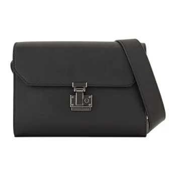 EMPORIO ARMANI Cow Leather Shoulder Bag Crossbody Bag Regular Men's Black