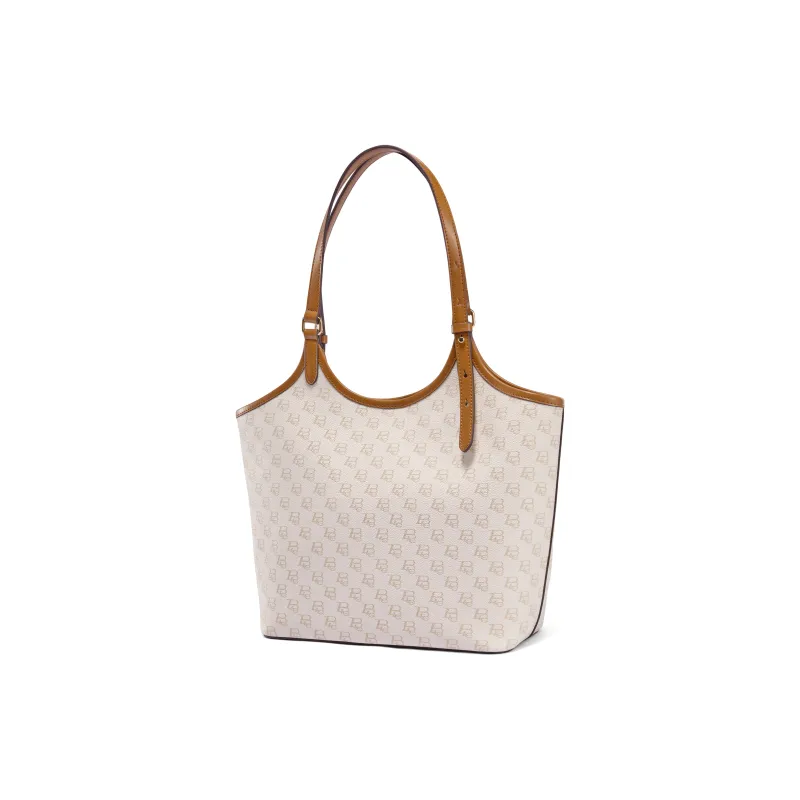 BELLE Artificial Leather Tote Bag, Shoulder Bag Women's Beige-1