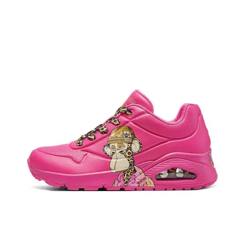 Skechers Anti Slip And Wear Resistant Breathable Low Top Casual Shoes Women's Rose Red