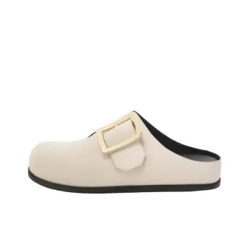 BALLY Closed Toe Slippers, Birkenstock Shoes Women's Ivory White