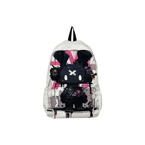 Kaka Tree Nylon Backpack Unisex Black/White