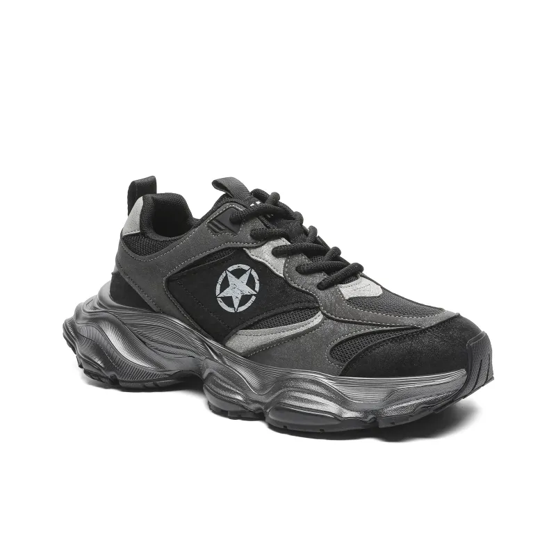 JEEP SPIRIT Chunky Sneakers Men Low Top Gray, White-3