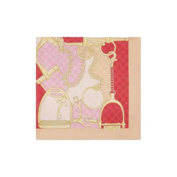 GUCCI Gg Horsebit Printed Finished Edge Scarf