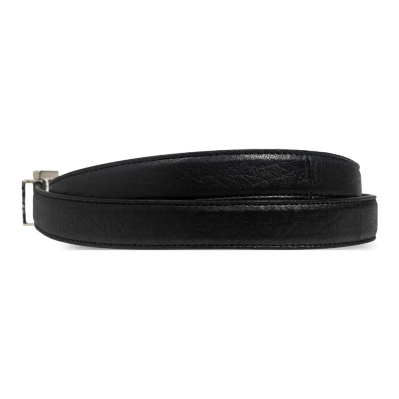 SAINT LAURENT Logo Plaque Buckled Belt-1