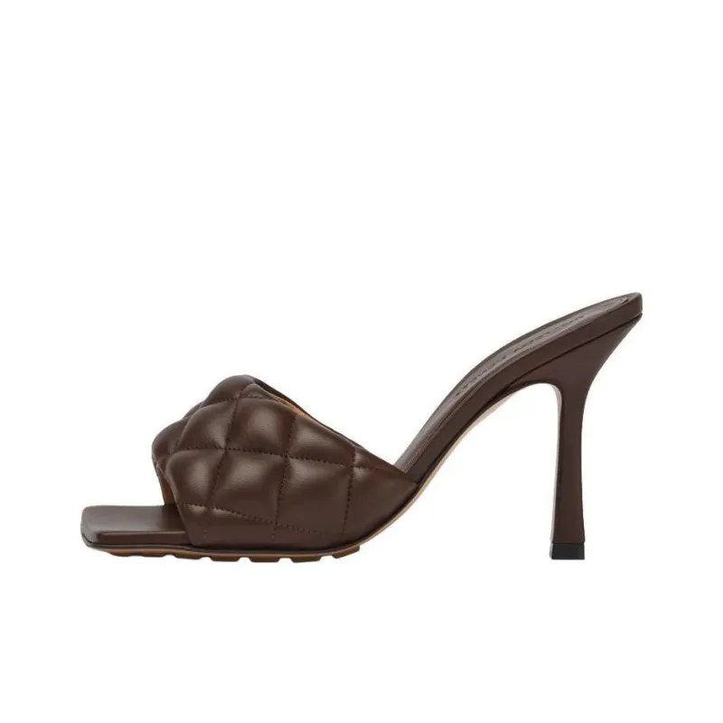 Bottega Veneta Padded Slide Slippers Women's Chocolate-0