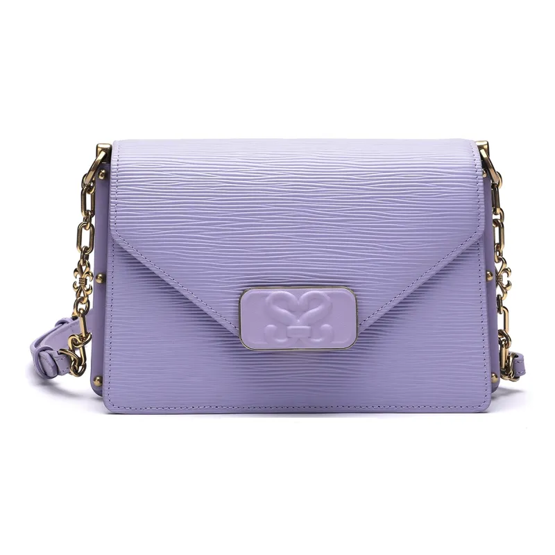 Satchi Top Grain Cow Leather Crossbody Bag Women's Red/White/Yellow/Purple/Black-21