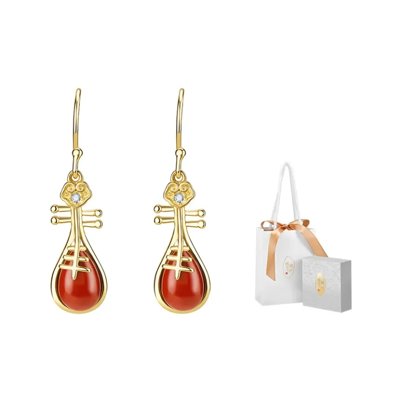 MAMADESHOUHU Agate Jade Earrings Women's-3
