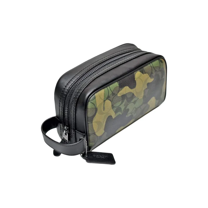 COACH Canvas With Calfskin Bag Accessory Small Size Men's Camouflage-1