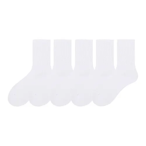COTTON CHEESE Mid-Calf Socks Unisex 5 Pack