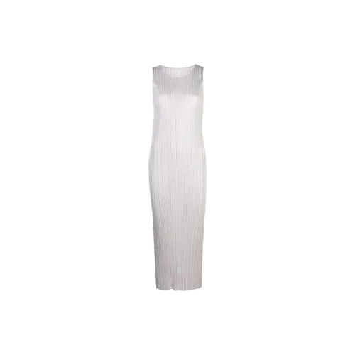 PLEATS PLEASE ISSEY MIYAKE Sleeveless Dresses Women's Silvery White