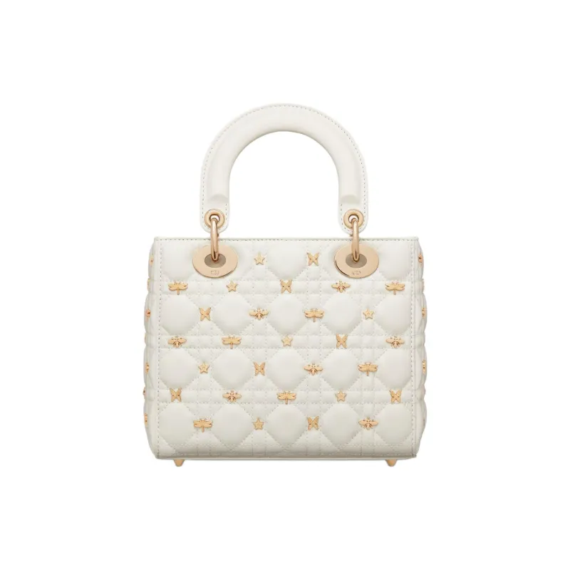 DIOR Lady DiorMy ABCDior Lambskin Shoulder Bag Crossbody Bag Handbag Small Size Women's Milk White-3