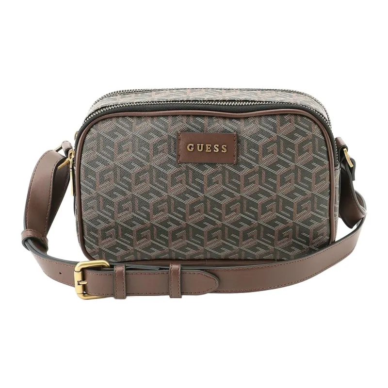 GUESS Polyurethane Camera Bags Crossbody Bag Shoulder Bag Medium Size Men's Brown & Black-0