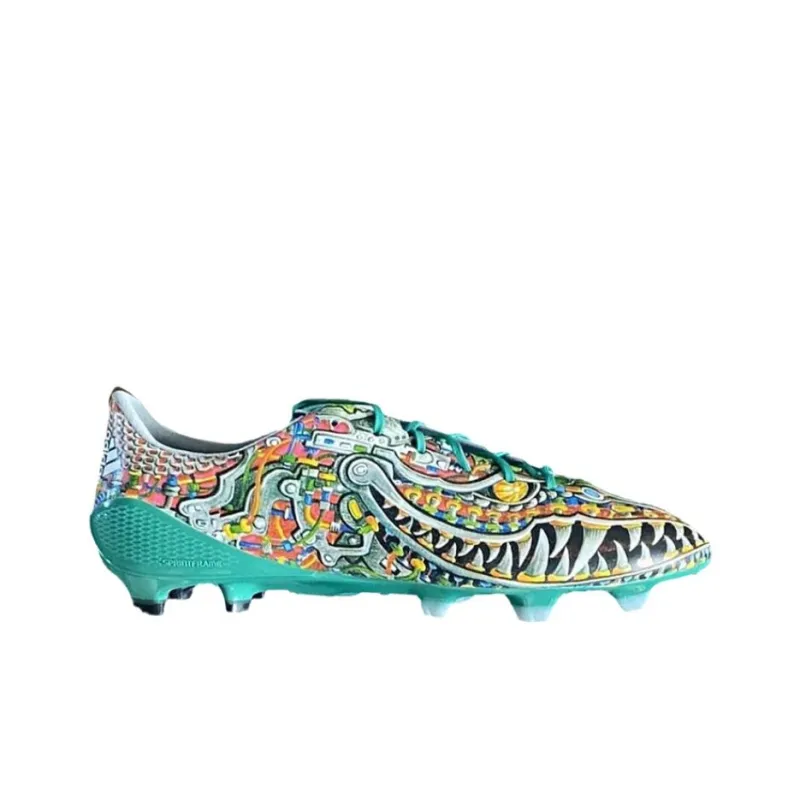 Adidas Adizero F50 FG Rubber Long Studs Anti Slip Wear Resistant Soccer Shoes Men's Blue Green-1